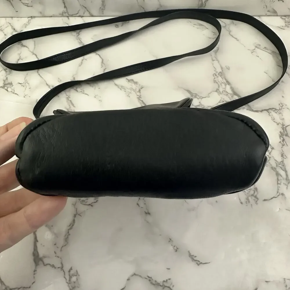 Mowen Designs Vintage 90s Leather Mini Purse Bag Black Cross Body Soft